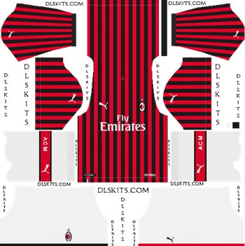 AC Milan 2019-2020 Dream League Soccer Kits & Logo AC Milan Home Kit 2019-2020 - DLS 19 Kits - Dream League Soccer Kits URL
