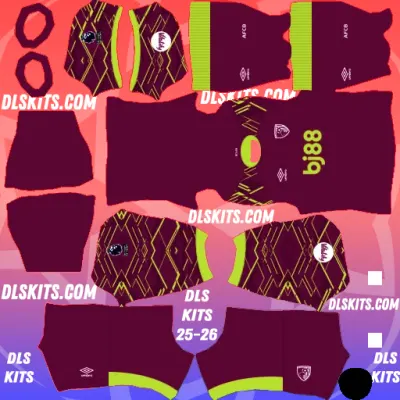 AFC Bournemouth Kit 2025-26 Goalkeeper Away Dream League Soccer Kits for DLS 25 URL