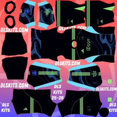 Ajax Away Dream League Soccer Kit 2025-26 for DLS Mobile Game