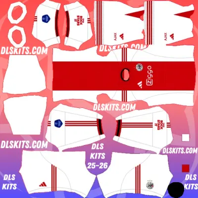 Ajax Home DLS Kit 2025-26 for Dream League Soccer