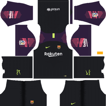 Barcelona Goalkeeper Away Kit 2018-19 Dream League Soccer Kits URL 512x512