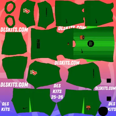 Barcelona 2025-26 Goalkeeper Home DLS Kits URL for Dream League Soccer