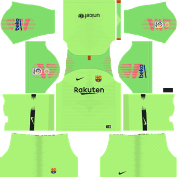 Barcelona Goalkeeper Home Kit 2018-19 Dream League Soccer Kits URL 512x512
