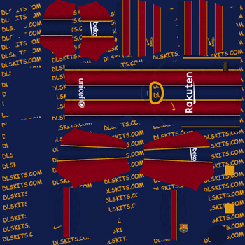 Barcelona Home Dream League Soccer Kits 2020 - DLS 20 Kits