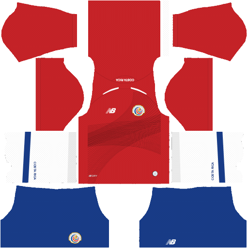 Costa Rica 2018 World Cup Dream League Soccer Kits & Logo URL Costa Rica Kit 2018 World Cup Dream League Soccer Kits 512x512 URL- Home