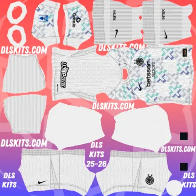 Inter Milan 2025-26 Away DLS 25 Kit For Dream League Soccer