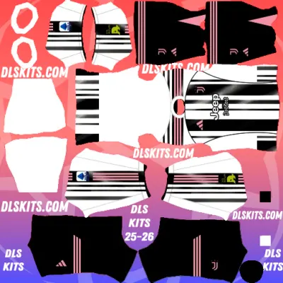 Juventus Home 2025-26 Dream League Soccer Kits for DLS 25