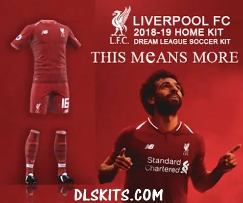 New Red Pepper Dream League Soccer Kits Liverpool 2018-19 Liverpool Red Pepper Home Kit for Season 2018-2019