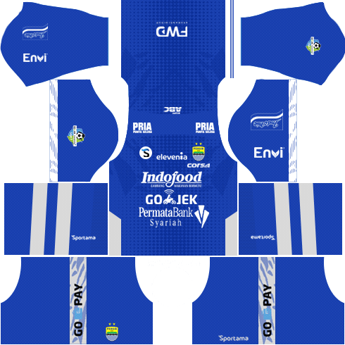 Persib Bandung 2018-19 Dream League Soccer Kits 512x512 URL - Home