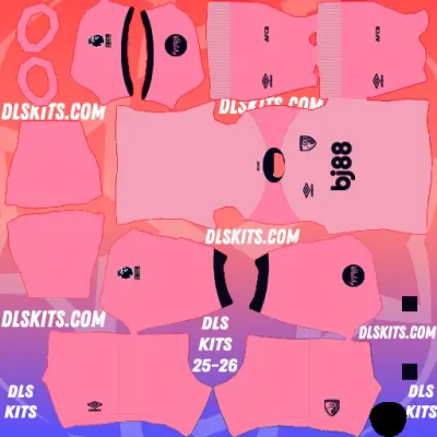 Third AFC Bournemouth Kit 2025-26 for Dream League Soccer DLS 25 Kits