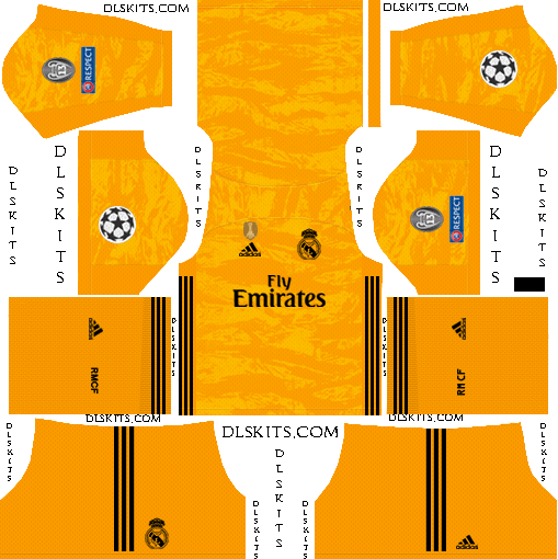 Real Madrid 2019-2020 Dream League Soccer Kits & Logos UCL Real Madrid Goalkeeper Home Kit 2019-20 Dream League Soccer Kits
